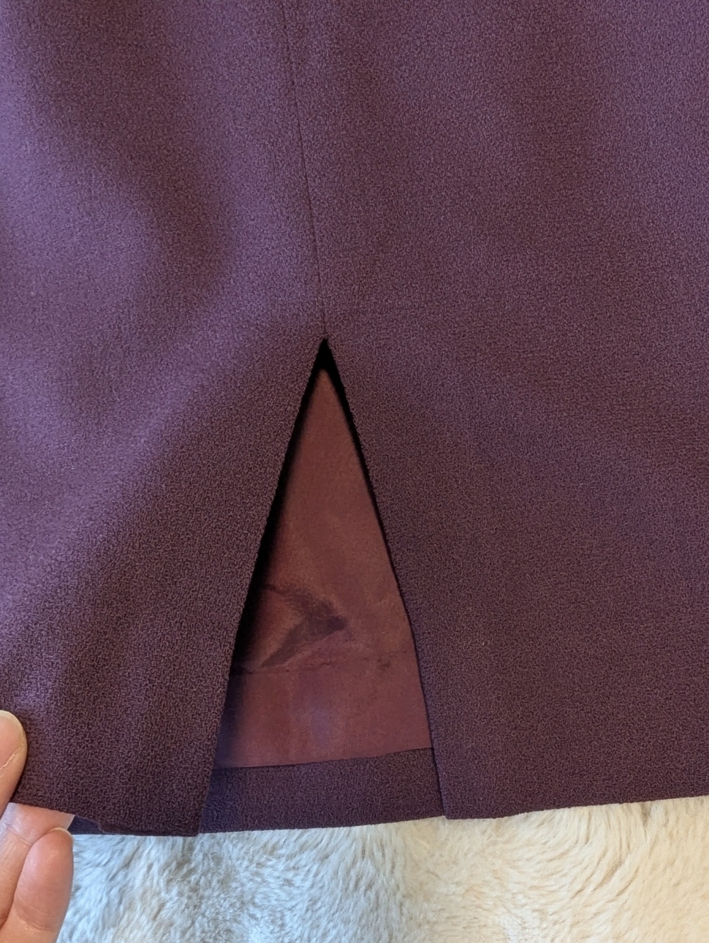Prophecy 100% Virgin Wool Skirt | A-Line Midi | Minimalist Workwear - Picture 6 of 9